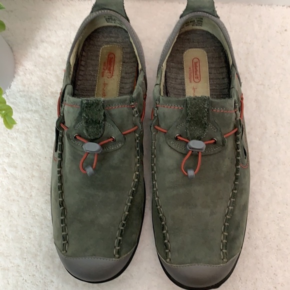 Timberland genuine leather women’s slip on shoes moss green/gray size 7.5W - Picture 6 of 12